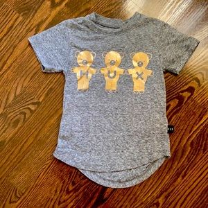 HUXBABY grey and gold t shirt 3T